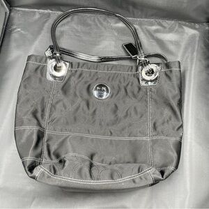 Coach Signature Black Monogram Tote Bag